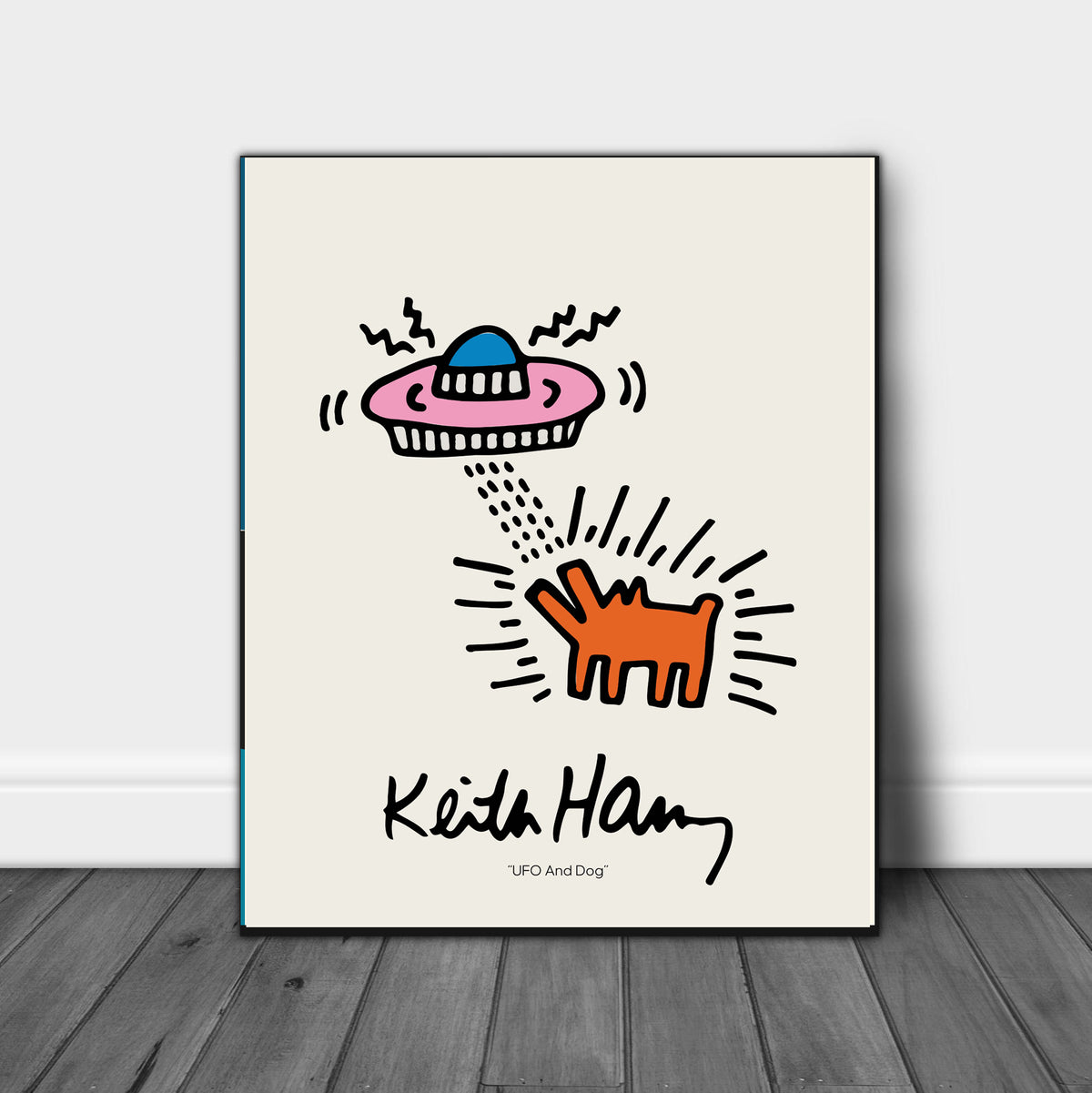 Keith haring dog and ufo printâ stanley street studio