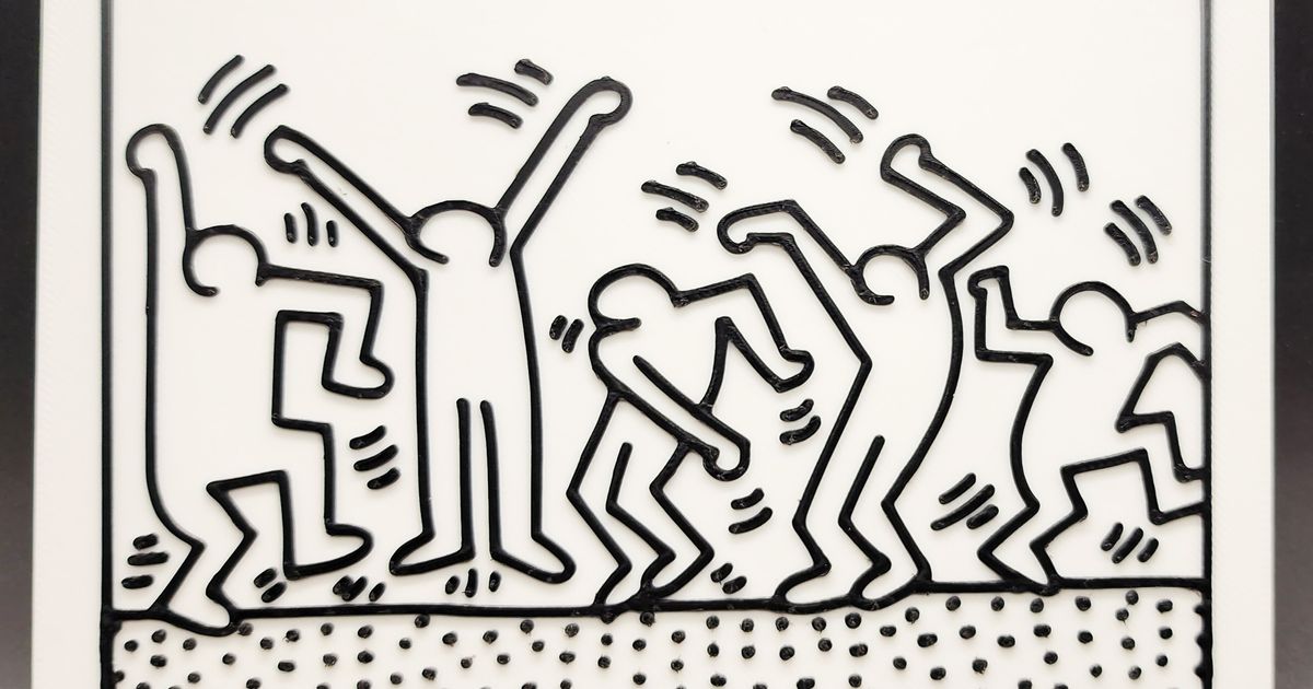 Dancing figures by keith haring color by triple g workshop download free stl model