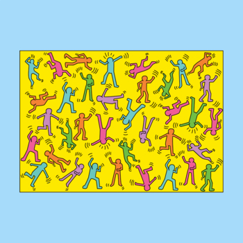 Keith haring group work poster â dancing figures x in by labbeasy