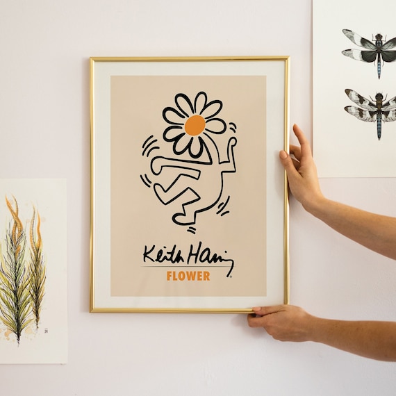 Keith haring dancing flower keith haring print keith haring poster exhibition wall art printable wall art pop art print pop art