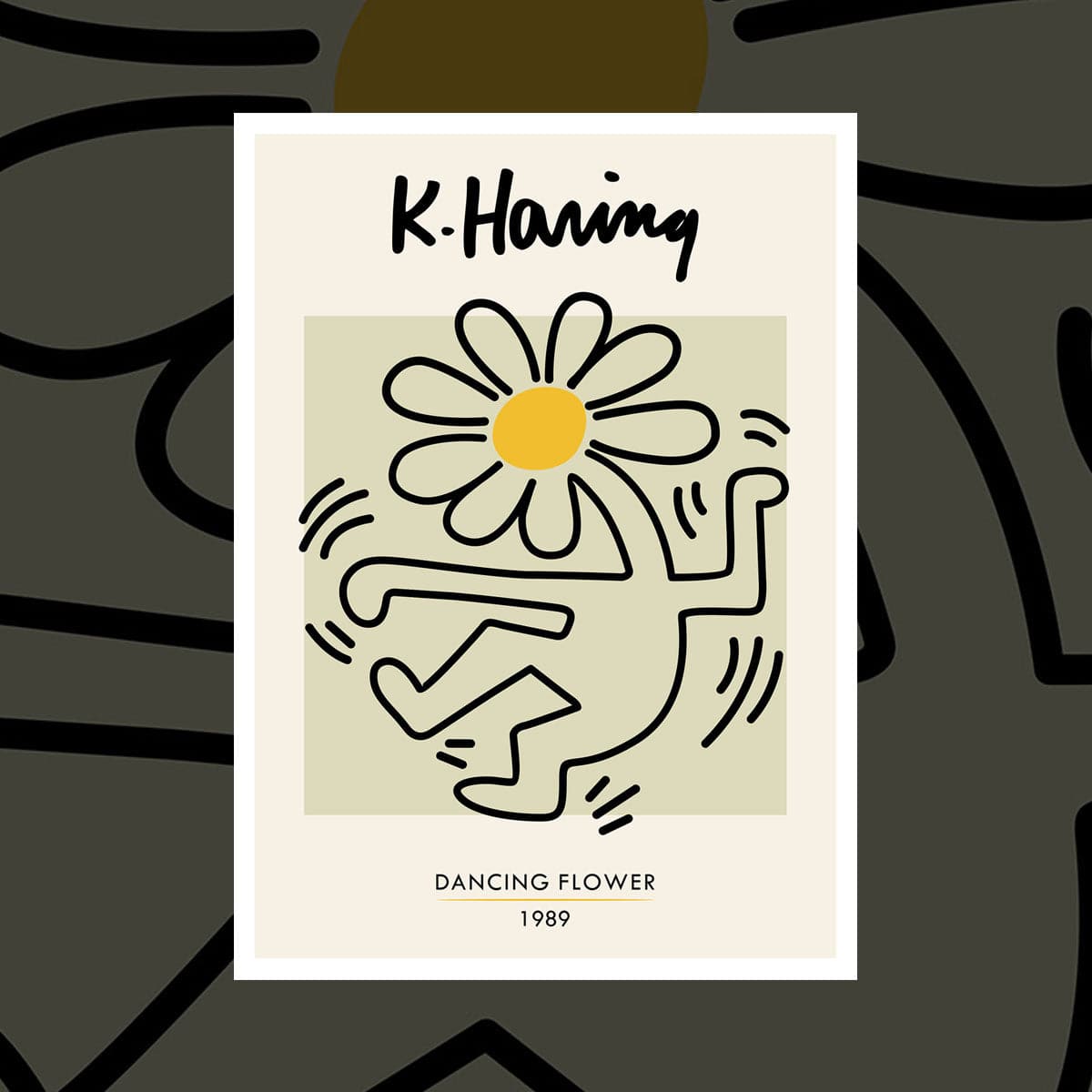 Dancing flower keith haring art poster â