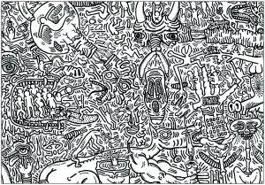 Keith haring coloring pages for adults kids