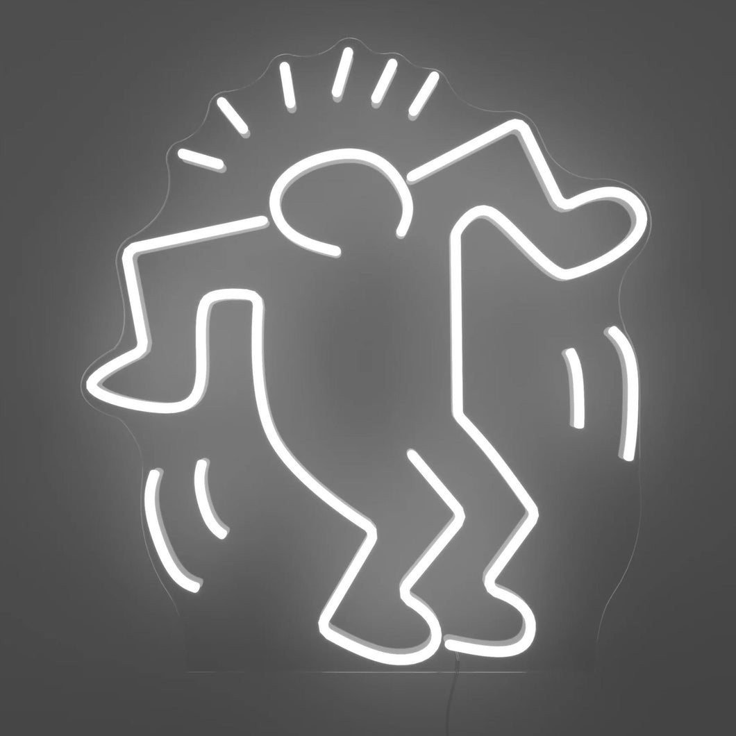 Dancing man neon sign by keith haring â artware editions