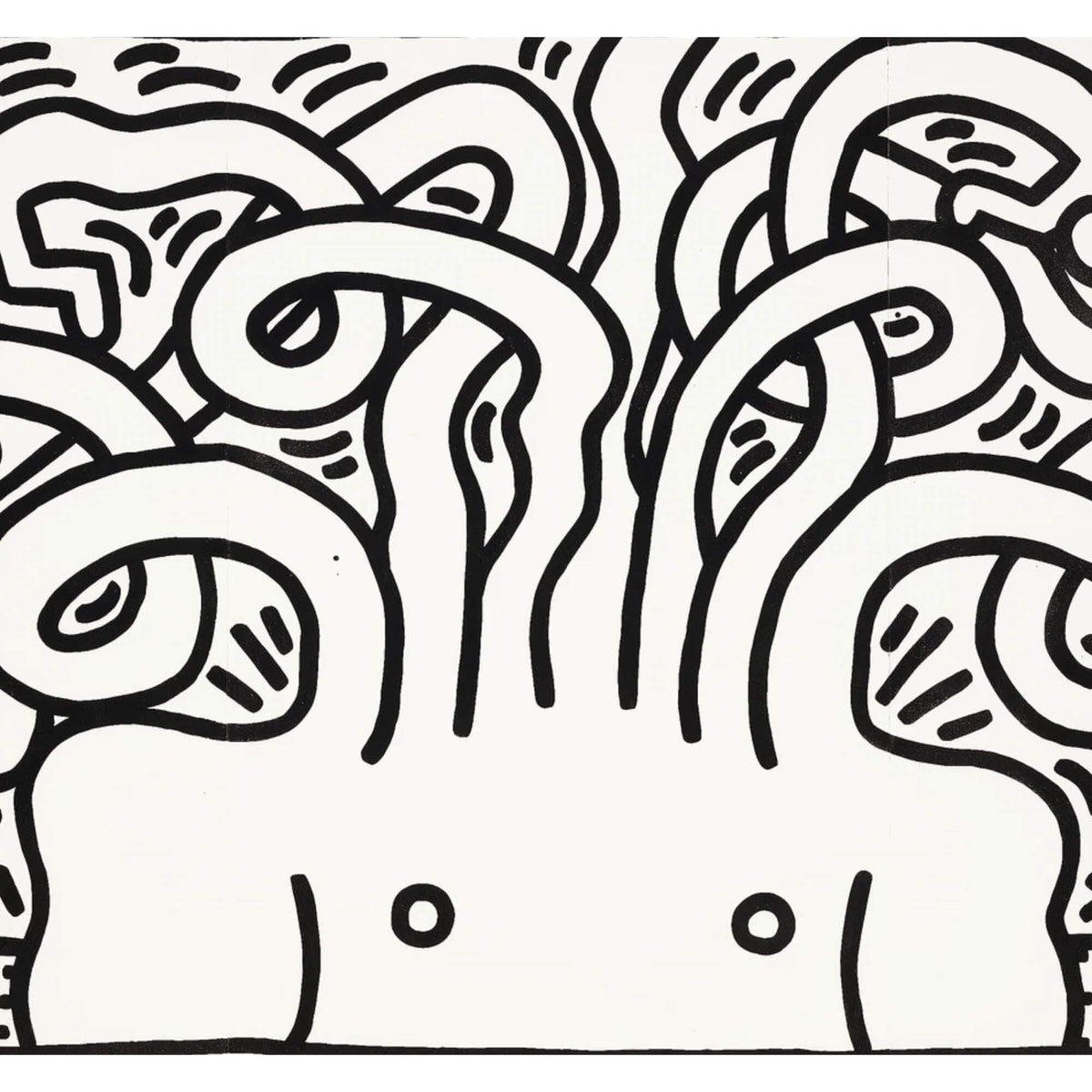 Keith harings medusa head print
