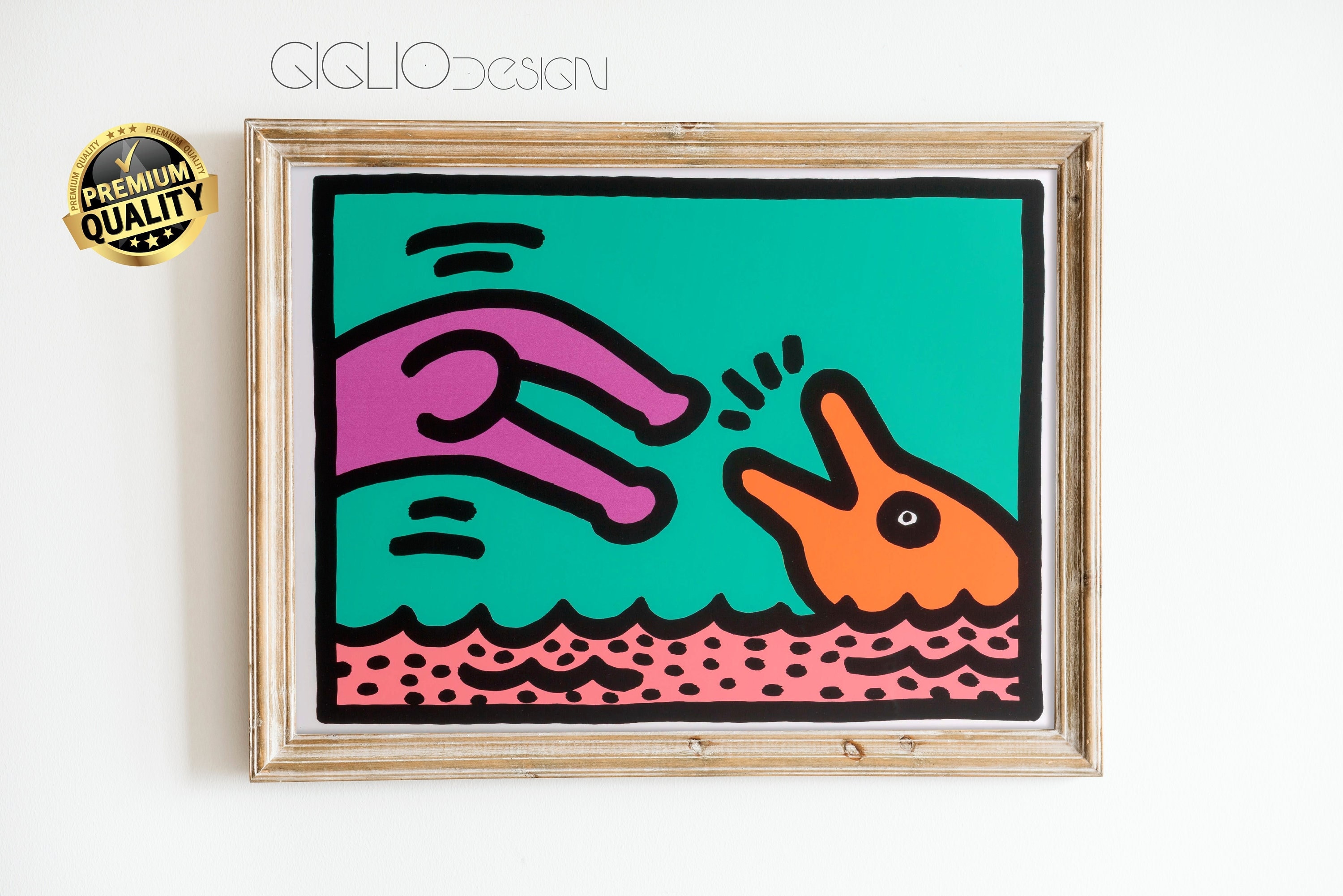 Keith haring print dolphin keith haring poster keith haring art gallery wall art graffiti wall art printable wall art digital print