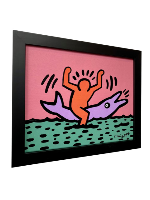 Keith haring dolphin graffiti street pop art painting