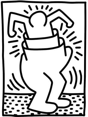 Pop shop figure by keith haring coloring page free printable coloring pages keith haring bilder keith haring ausmalbilder