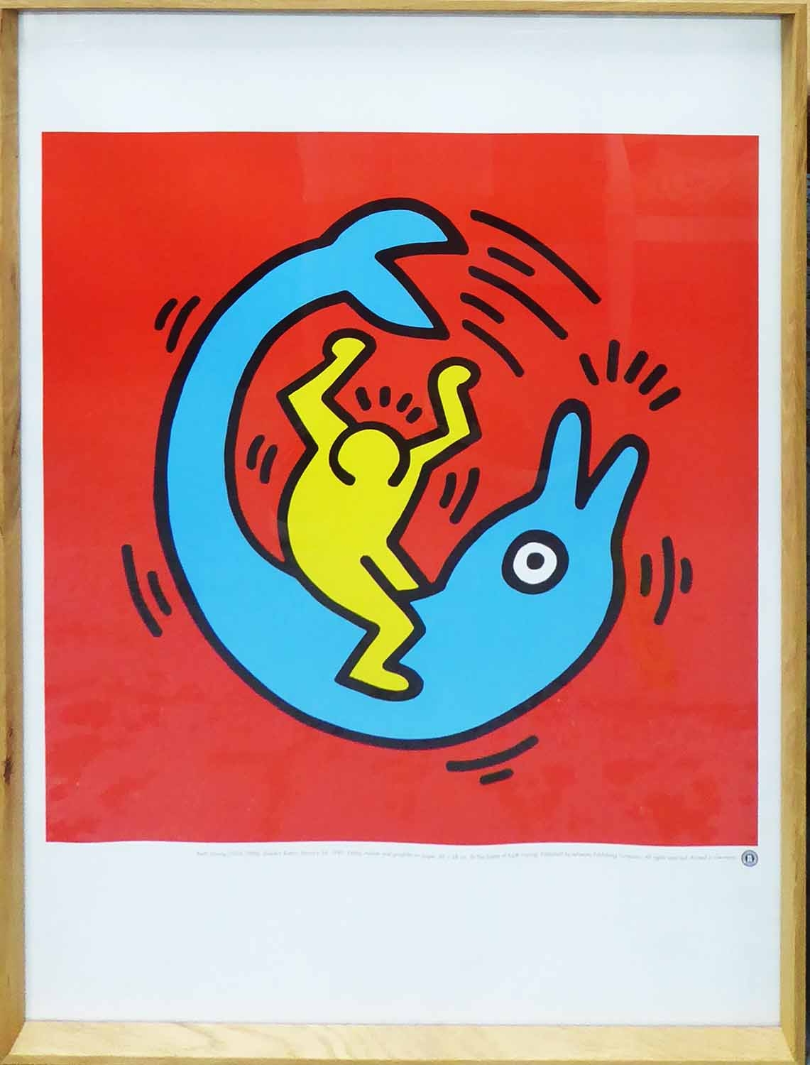 Keith haring dolphin button