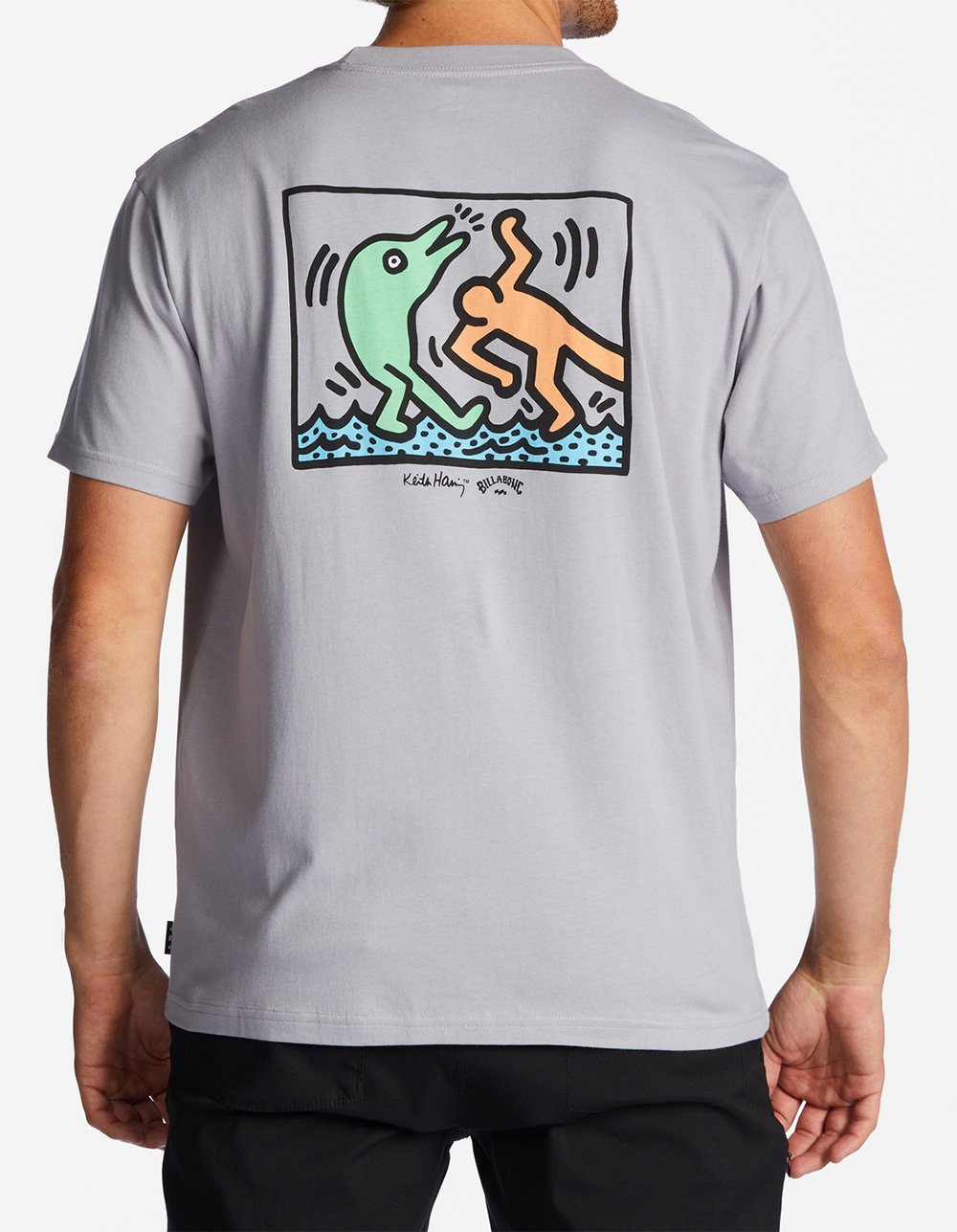 Billabong x keith haring dolphin dance mens tee