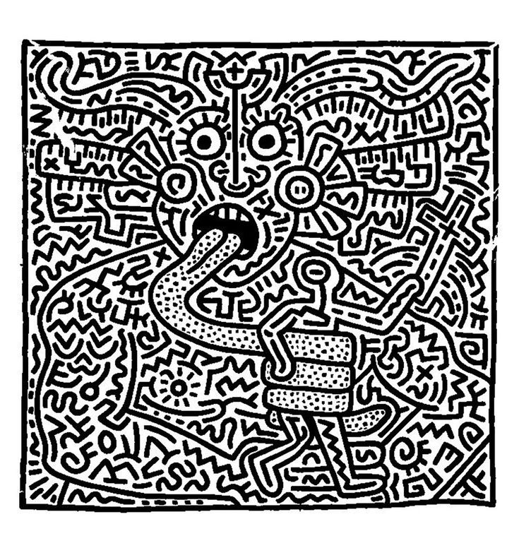 Coloring page created from a keith haring painting from the gallery pop art pop art colors pop art coloring pag coloring pag