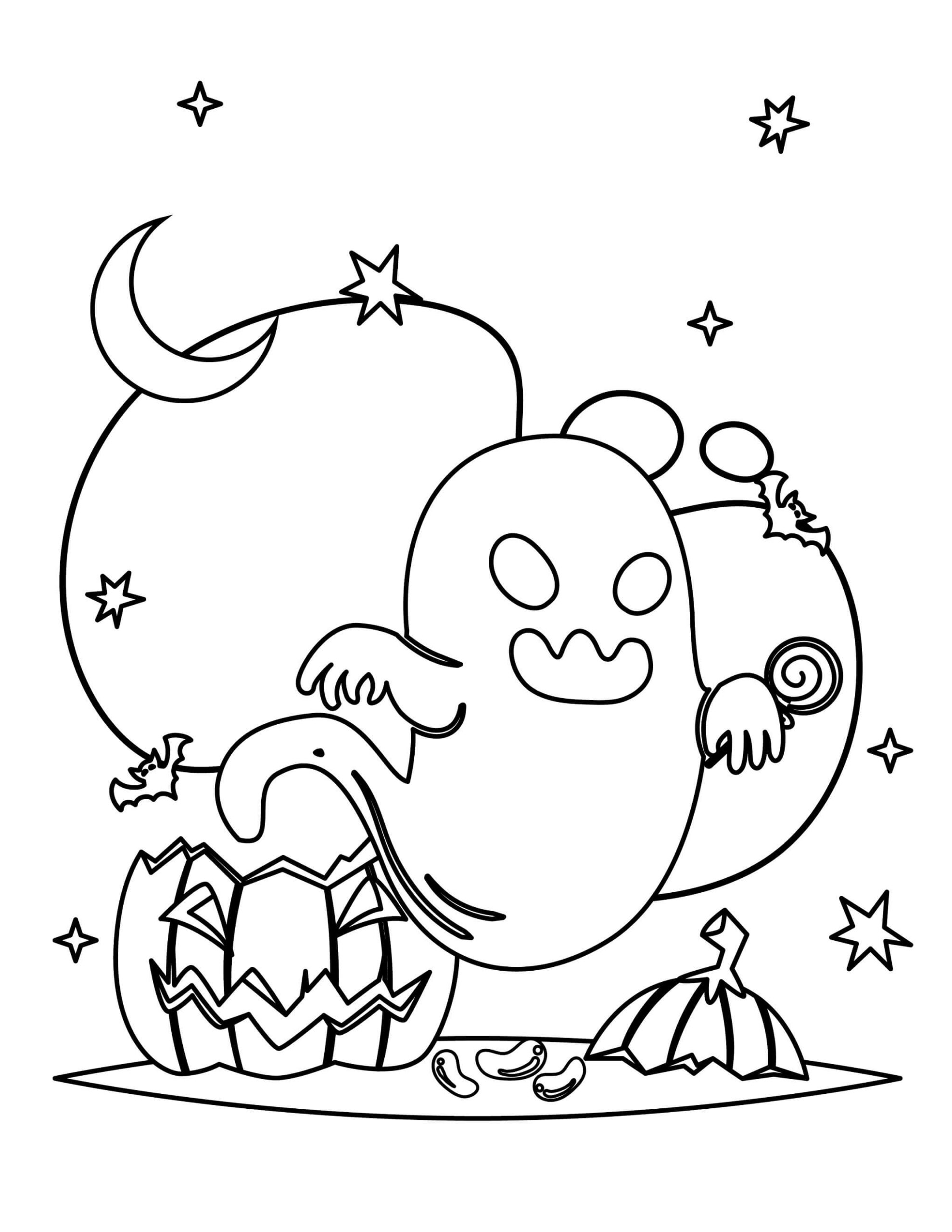 Ghost coloring pages