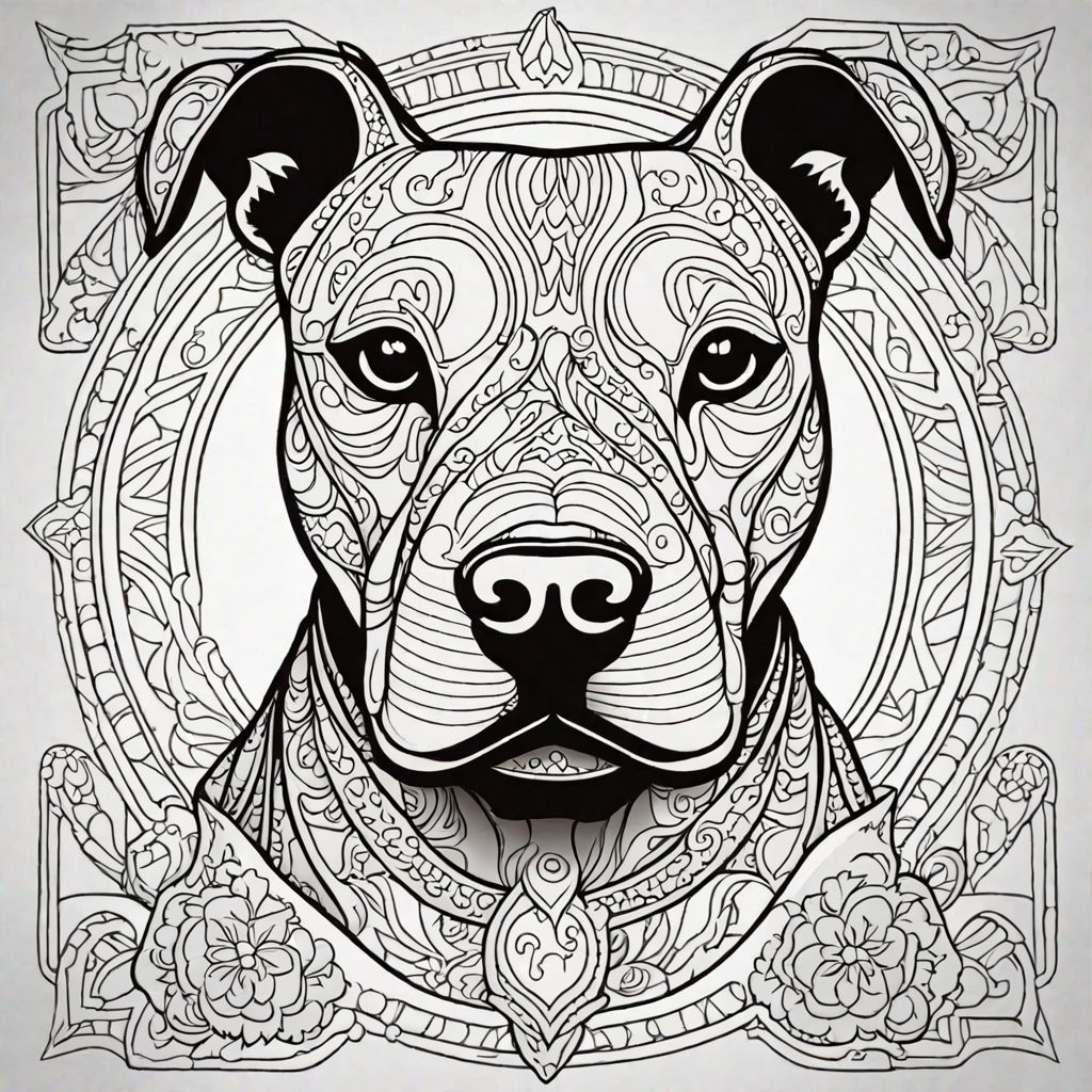 A colorful keith haring illustration of a pirate dog with a nose ring drinking a cocktail