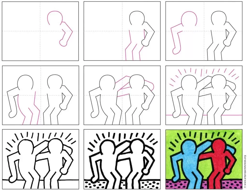 Easy pop art project tutorial and pop art coloring page
