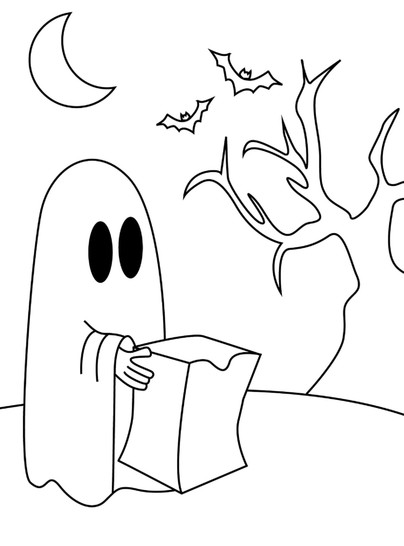 Ghost coloring pages