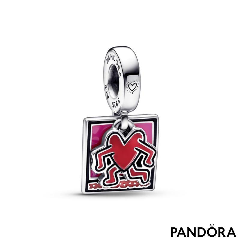 Keith haringâ x pandora walking heart double dangle charm pandora