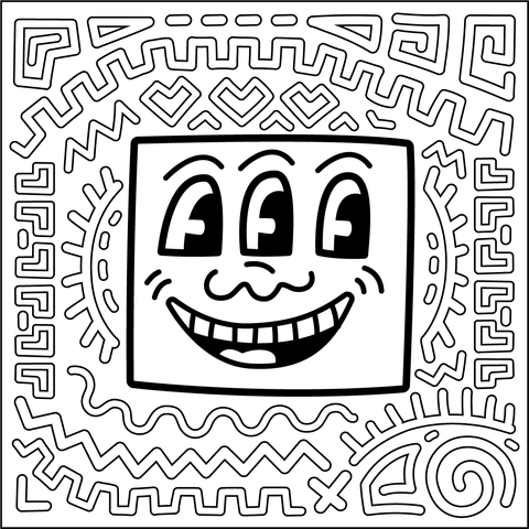Keith haring style coloring page free printable coloring pages