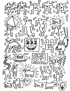 Keith haring coloring pages for adults kids