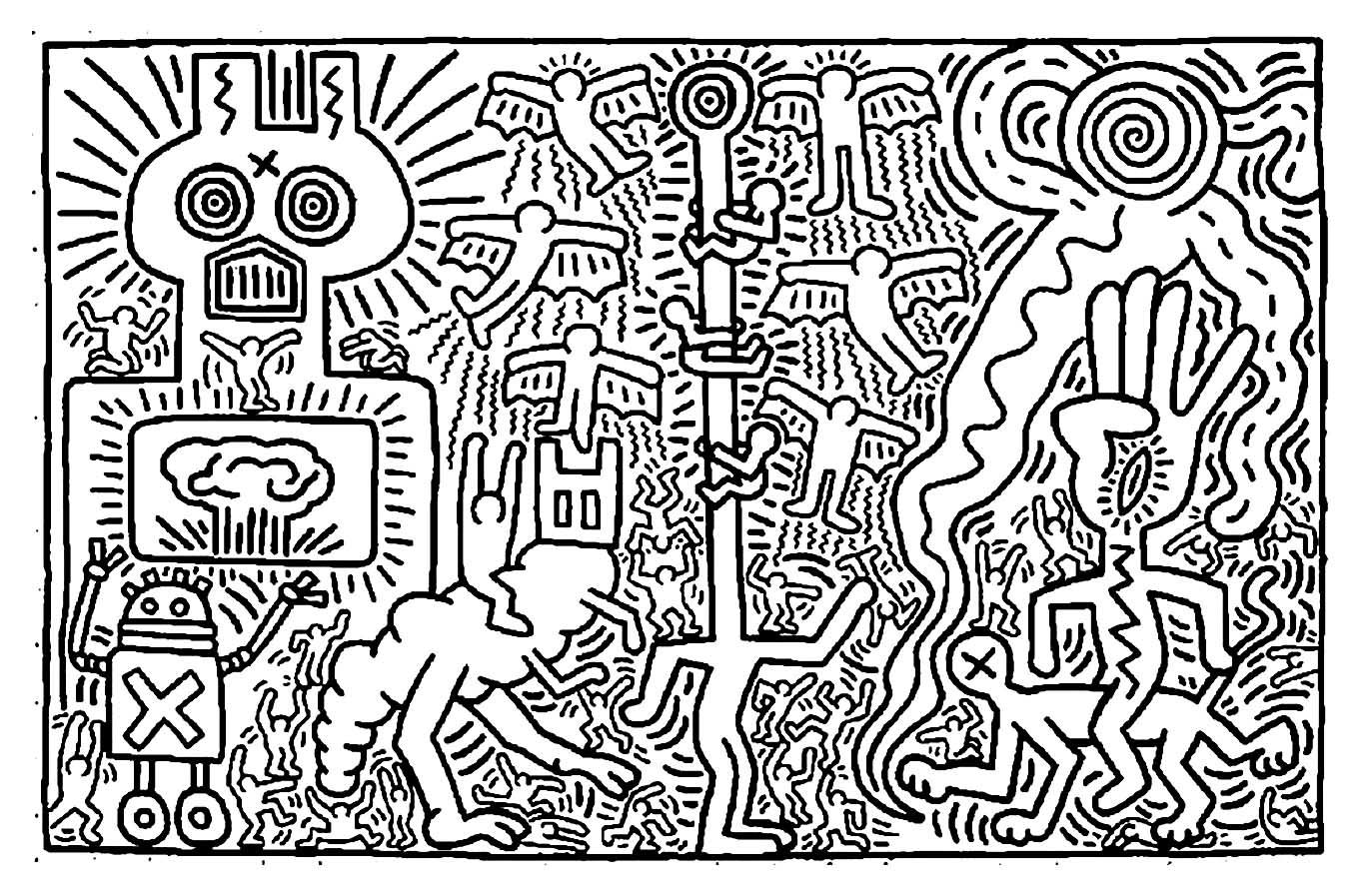 Keith haring keith haring art pop art coloring pages haring art
