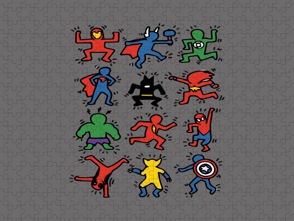 Keith haring rap s superheros jigsaw puzzle by spacedesign