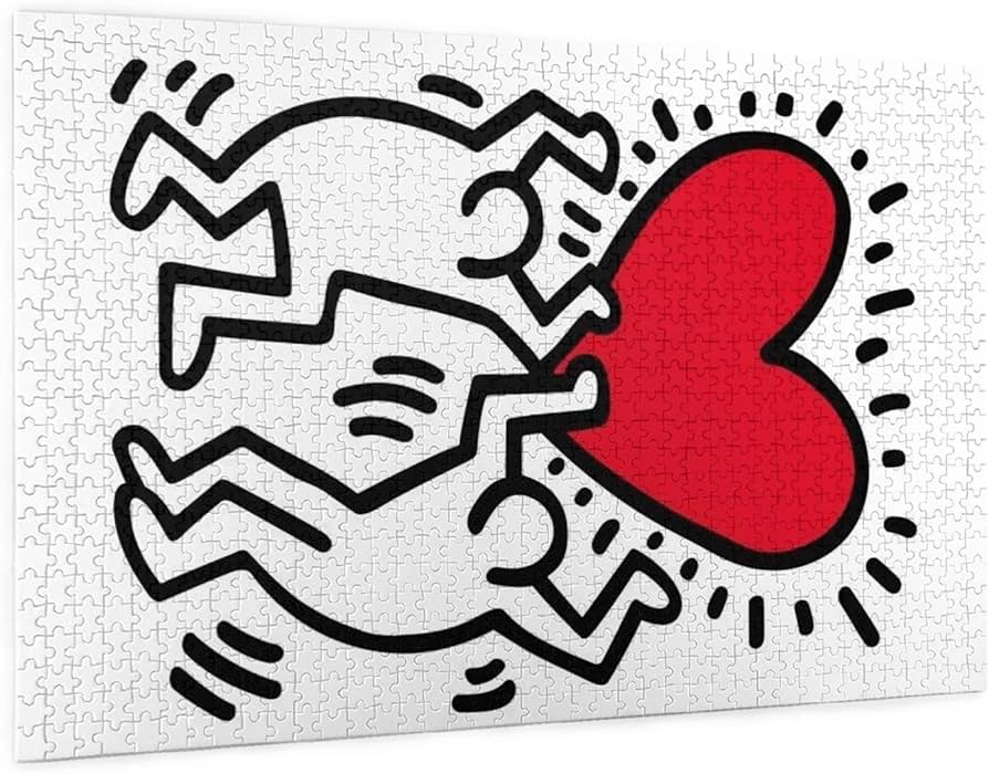 Keith haring jigsaw puzzle piece puzzle popular relieving puzzle for adults kids beginners gift home entertainment x cm toys games