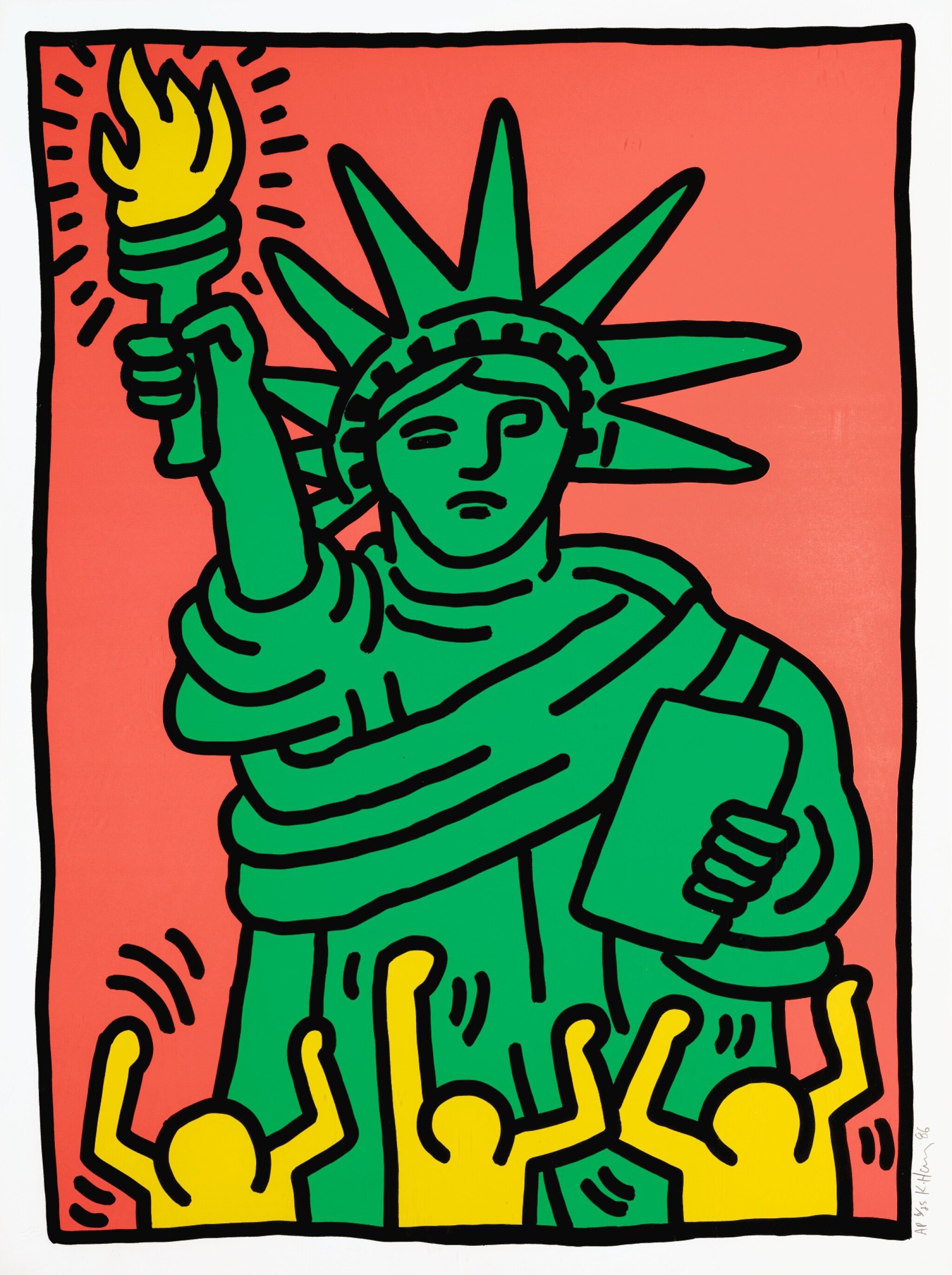 Keith haring statue of liberty l p prints and multiples sothebys