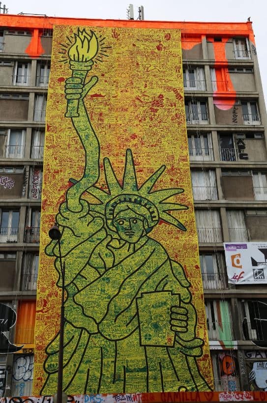 Keith haring statue of liberty screenprint and mural