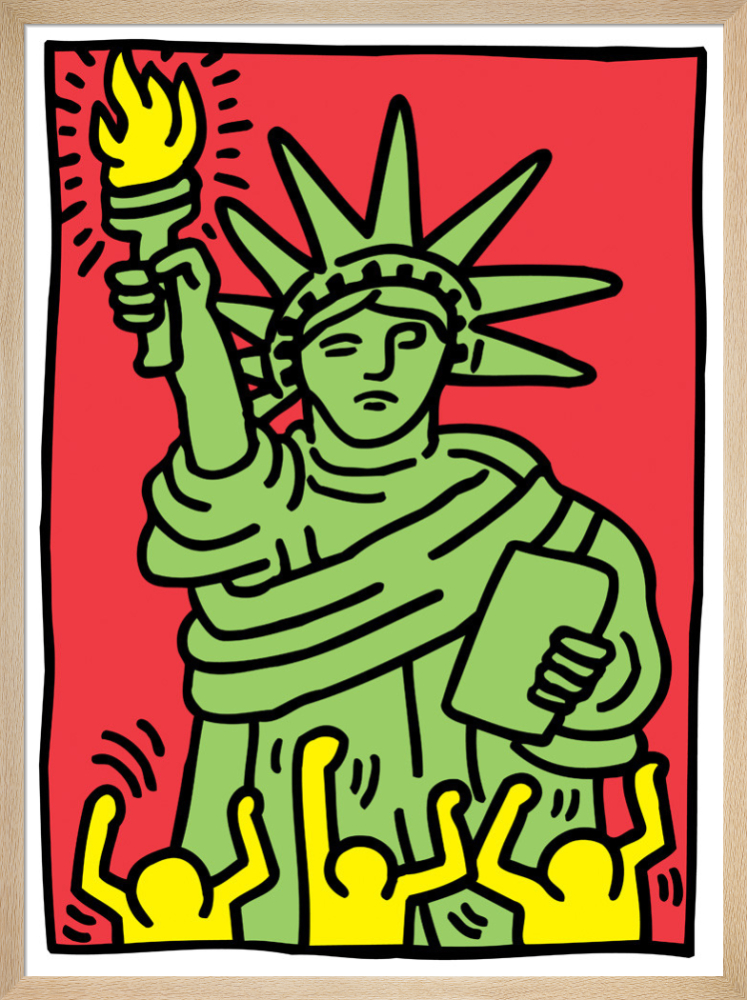 Statue of liberty art print by keith haring king mcgaw