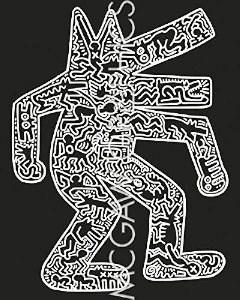 Bruce mcgaw graphics dog by keith haring art print poster paper size x image size x posters prints
