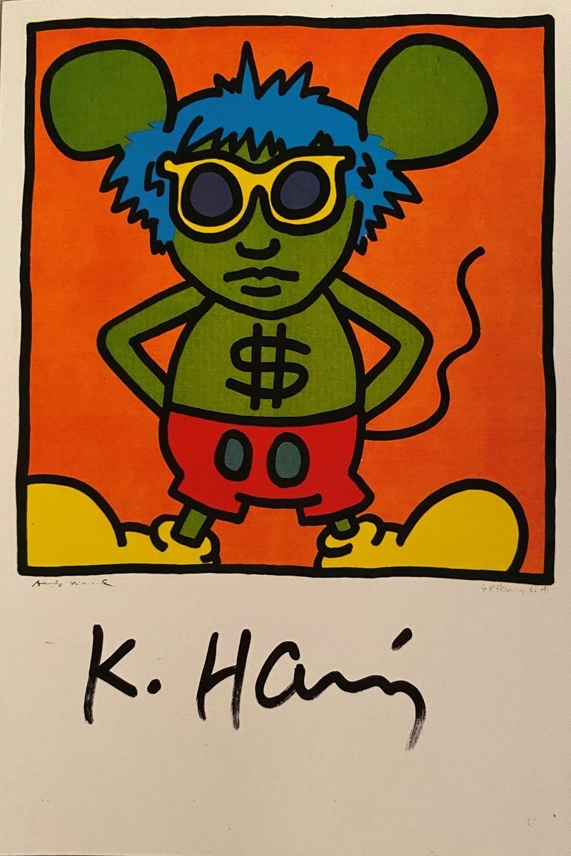 Keith haring andy mouse homage to warhol