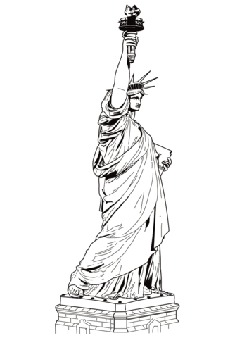 Statue of liberty coloring pages free printable pictures
