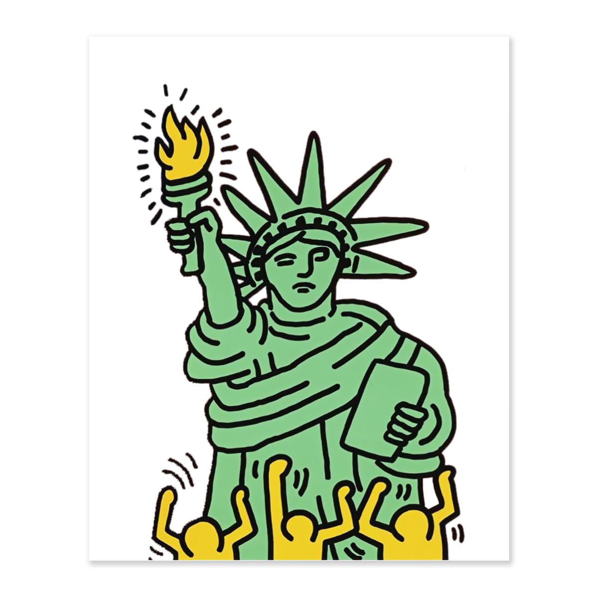 Oil painting art poster keith haring statue of liberty interior art panel digital oil painting wall painting wall painting deration poster der painting wall art wall picture room der home der