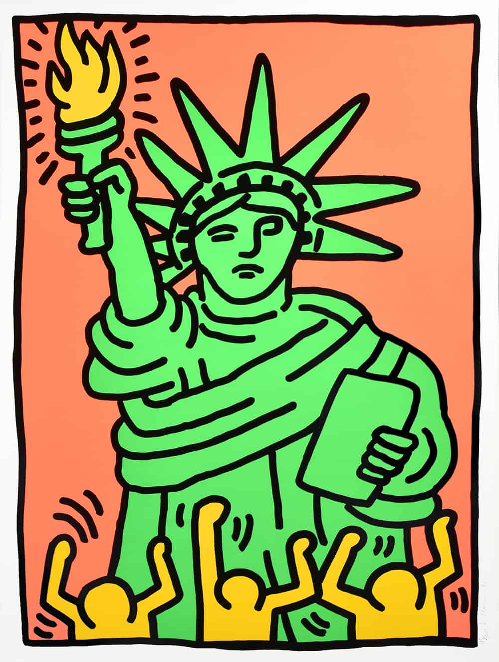 Keith haring statue of liberty screen print s