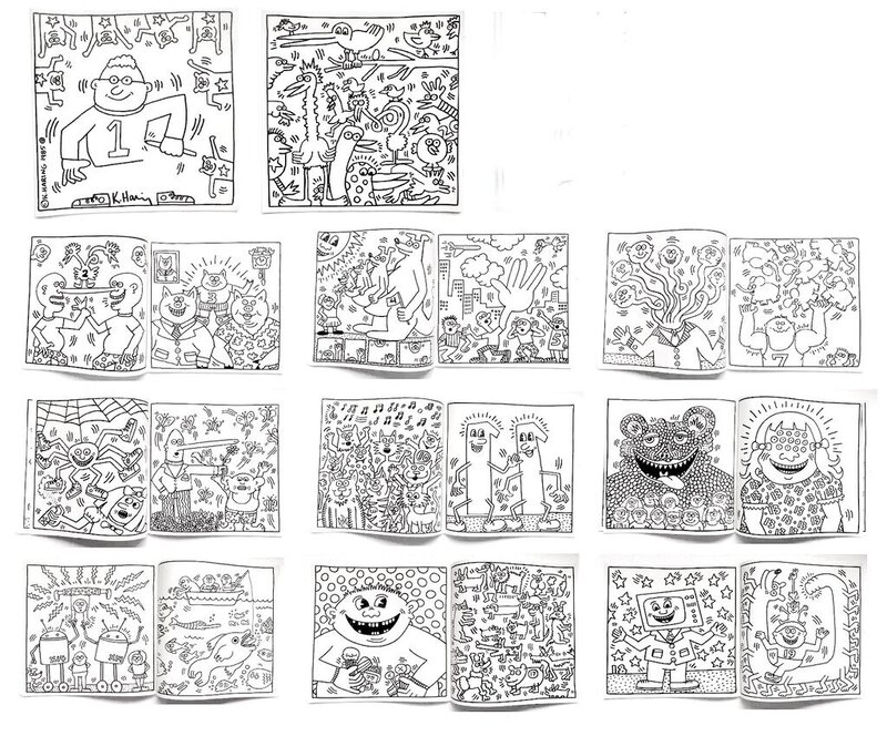 Keith haring coloring book artist book of bound offset lithographs available for sale