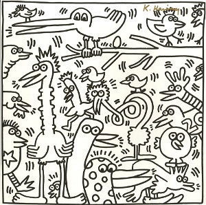 Keith haring twenty birds lithograph