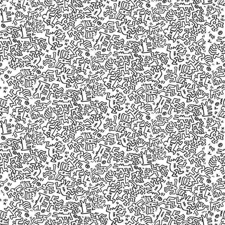 Wholesale dancing figures wallpaper yp x keith haring for your shop â uk