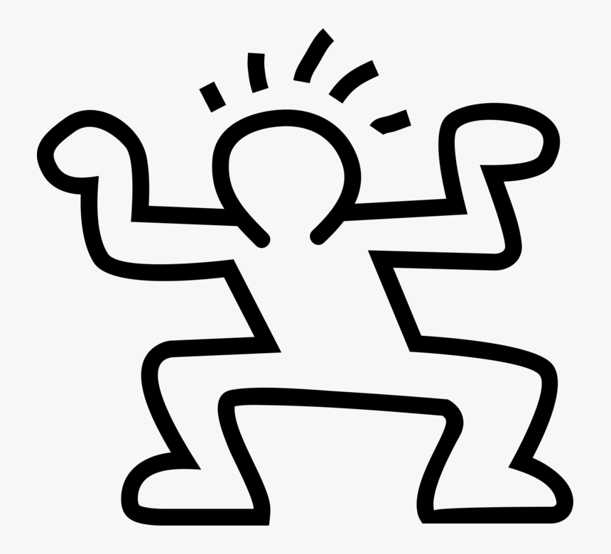 Vector illustration of keith haring influence pop art