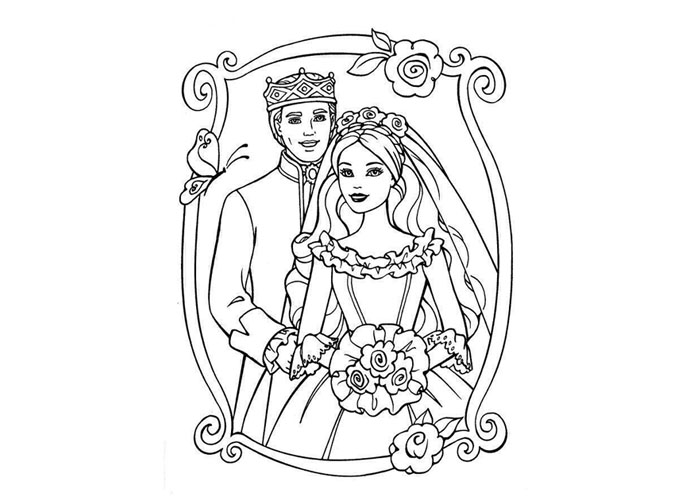 Barbie and ken coloring