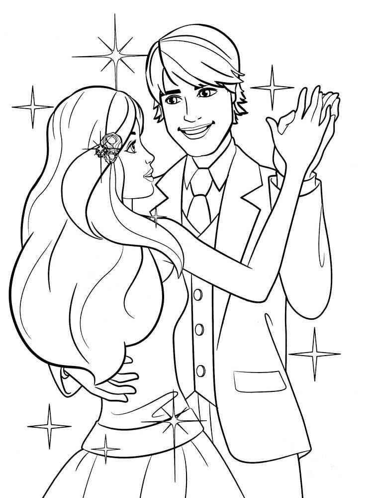 Barbie and ken coloring pages