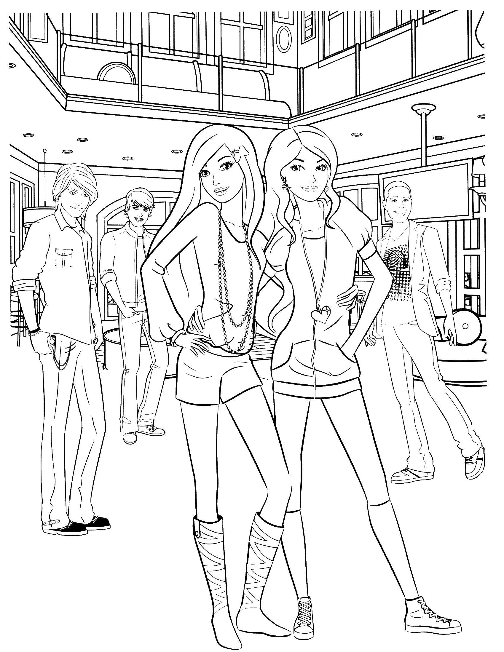 Online coloring pages and coloring party barbie and ken barbie