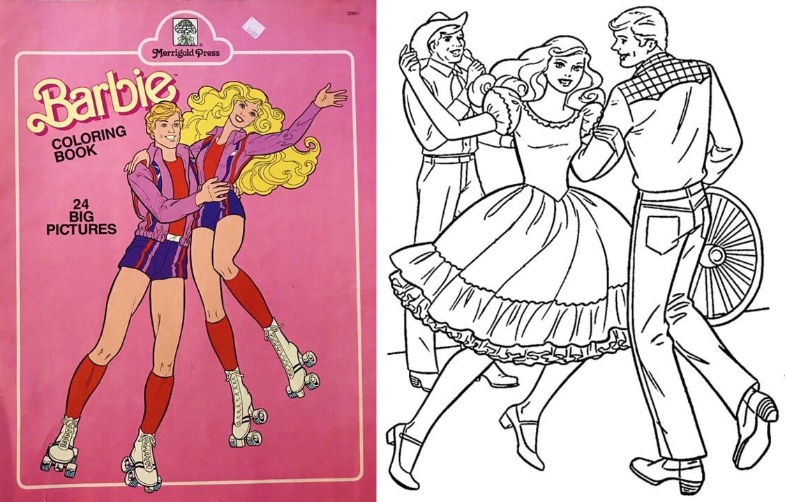 Barbie coloring books barbie and ken vintage instant download pdf format download now