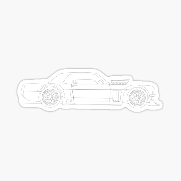 Ken block rally and rallycross driver drift car ford mustang hoonicorn rtr hot rod graphic illustration sticker by marcin adrian