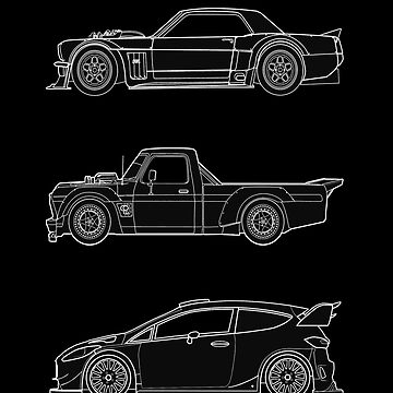 Cars ken block drawings black with white sticker for sale by willem horinga