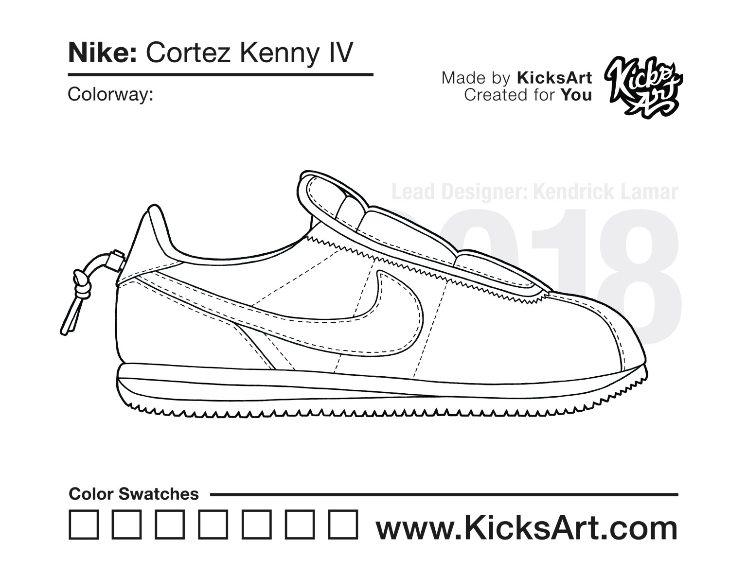 Nike cortez sneaker coloring pages