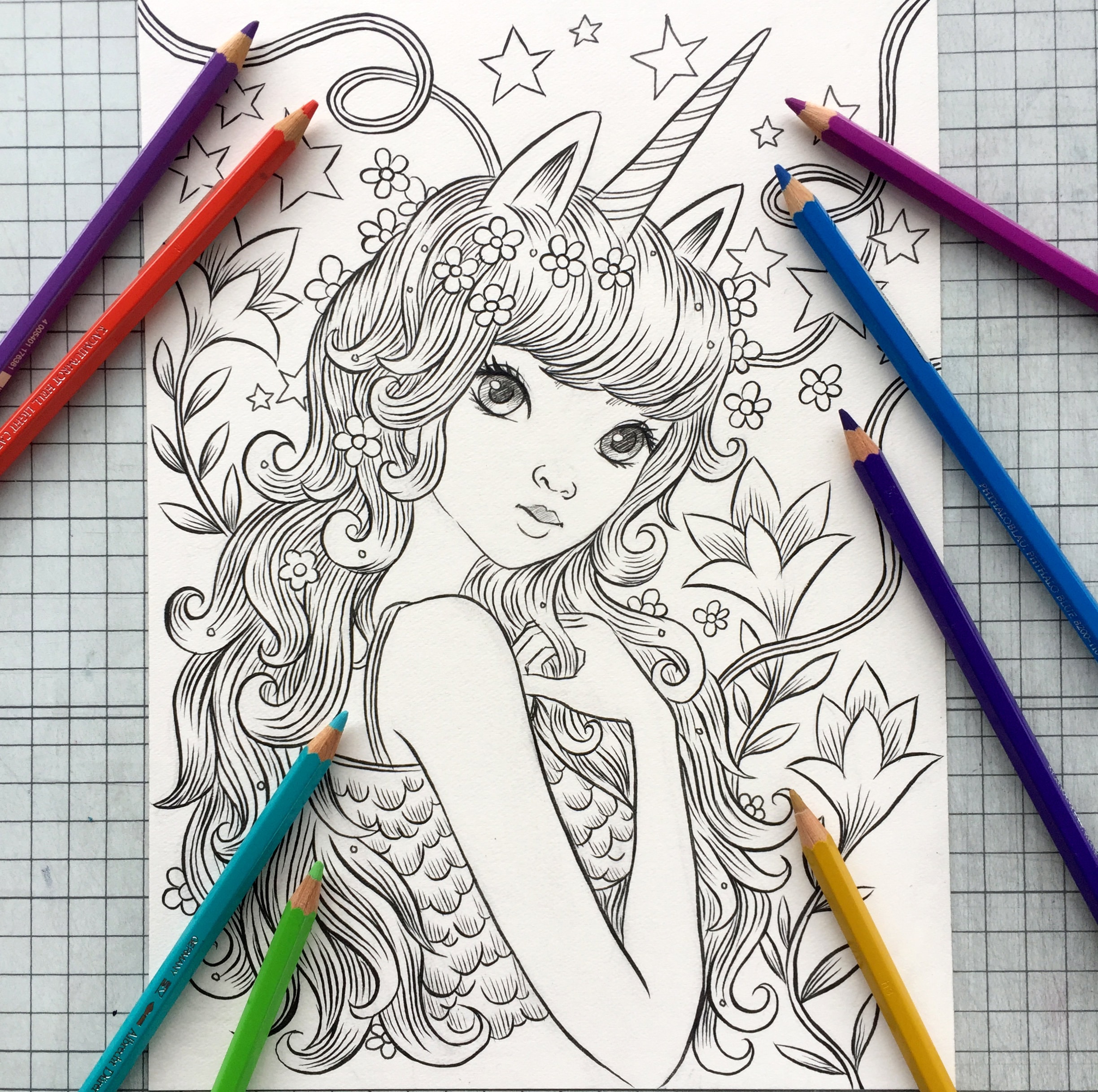 Unicorn girl coloring page jeremiah ketner download now