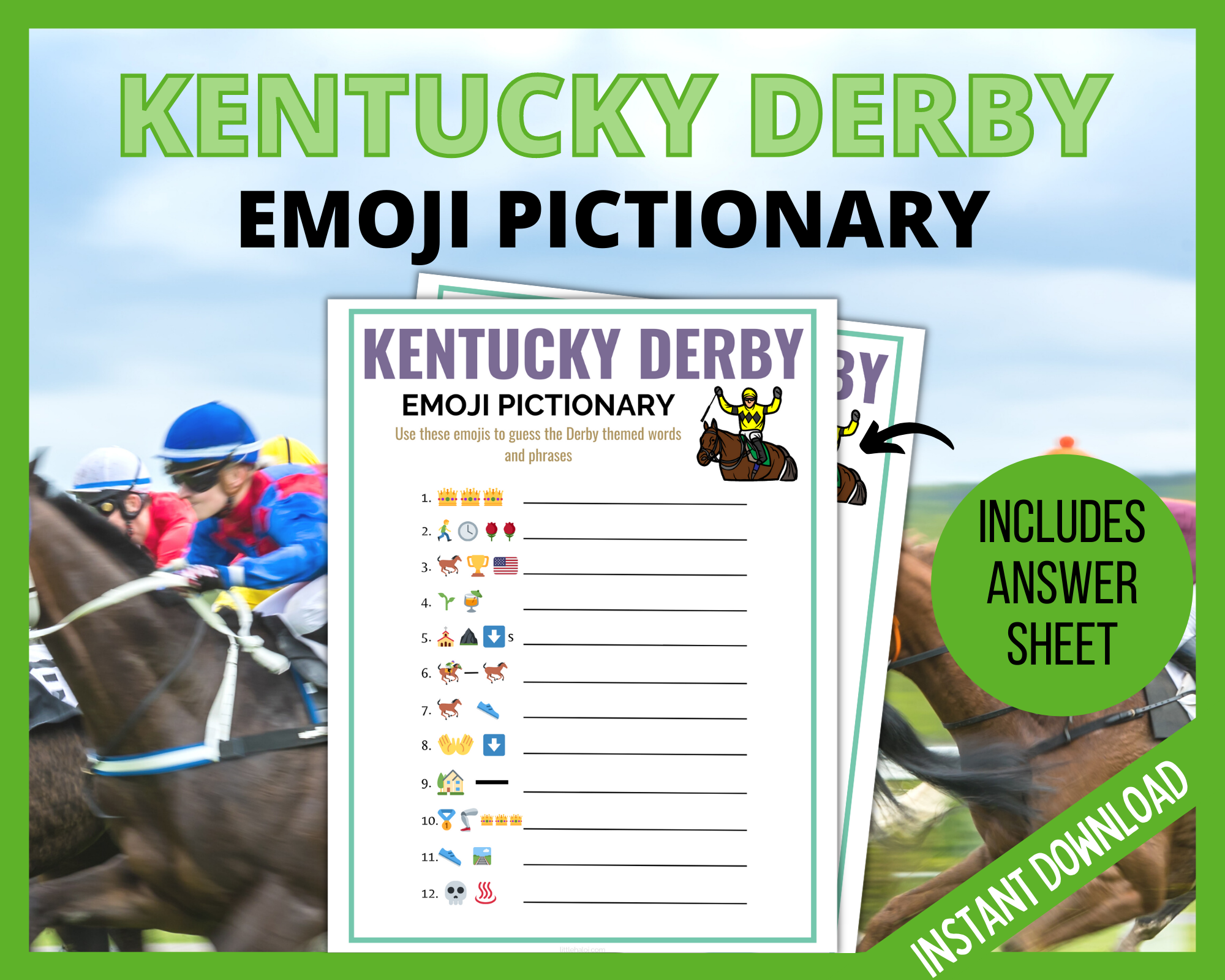Kentucky derby emoji pictionary