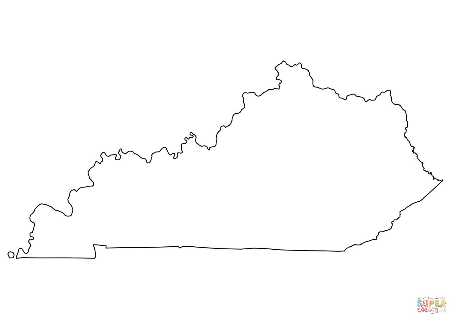 Outline map of kentucky coloring page free printable coloring pages