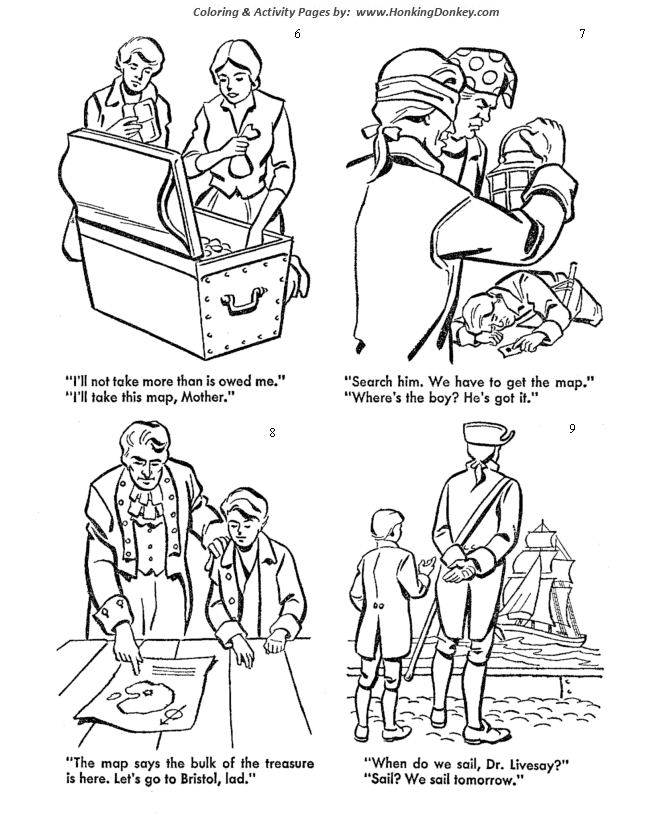 Treasure island coloring pages the treasure map