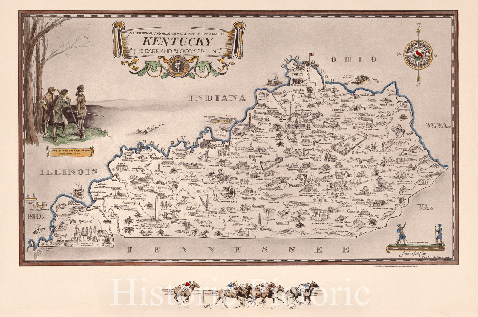 Historic map an historical and geographical map of the state of kent