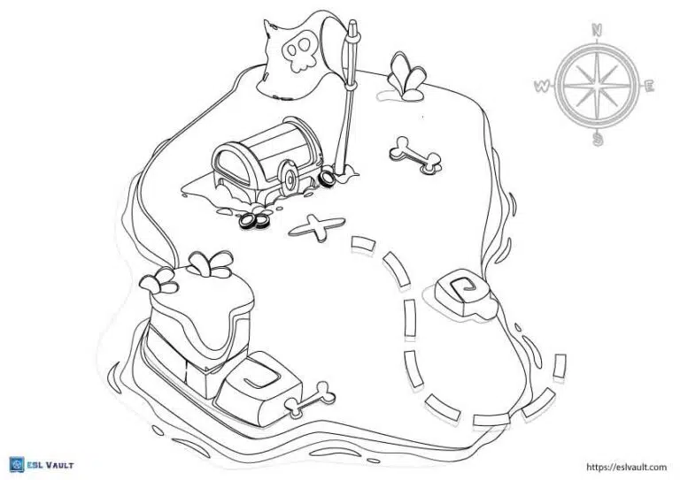 Free treasure map coloring pages
