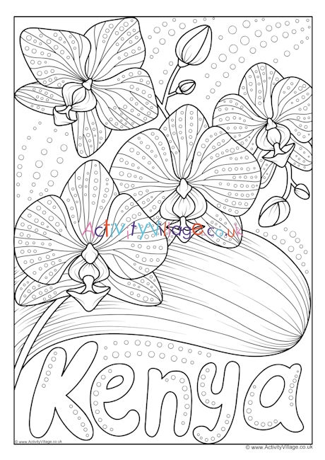 Kenya national flower louring page